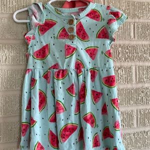EUC Posh Peanut watermelon bummie and peplum set 2t